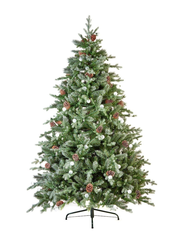 Premier Decorations Ltd Green 6.5 Feet Snowy Dorchester Pine Feel Real Christmas Tree - Image 1 of 4