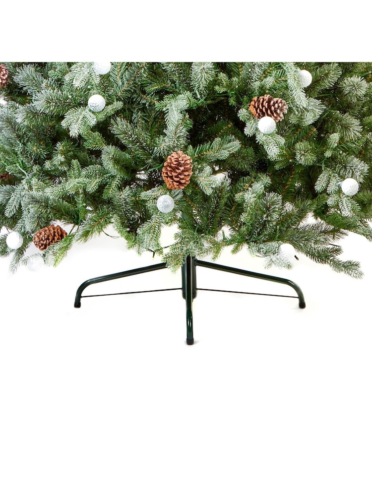 Premier Decorations Ltd Green 6.5 Feet Snowy Dorchester Pine Feel Real Christmas Tree - Image 4 of 4