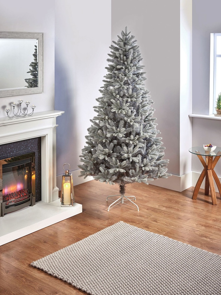Premier Decorations Ltd Green Snowy Grey Cherry Pine Christmas 5ft Tree - Image 1 of 5