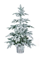 Premier Decorations Ltd Plastic Pot Snow Christmas 3ft Tree - Image 1 of 2