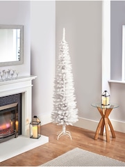 Premier Decorations Ltd White Pencil Pine White Christmas 5.5ft Tree - Image 1 of 5