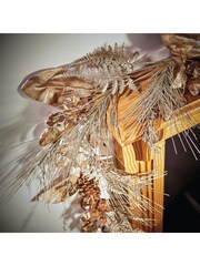 Premier Decorations Ltd 1.8M Platinum Gold Christmas Garland - Image 1 of 2
