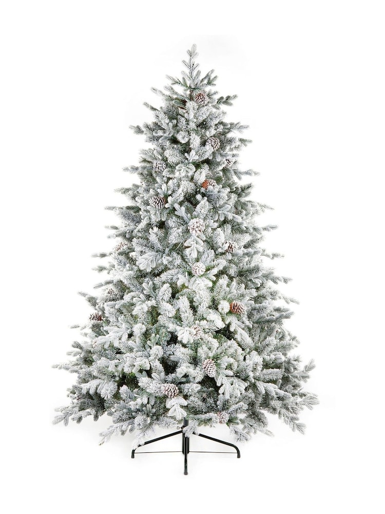 Premier Decorations Ltd Green Snowy 6.5ft Snowy Dorchester Pine Feel Real Christmas Tree - Image 1 of 4