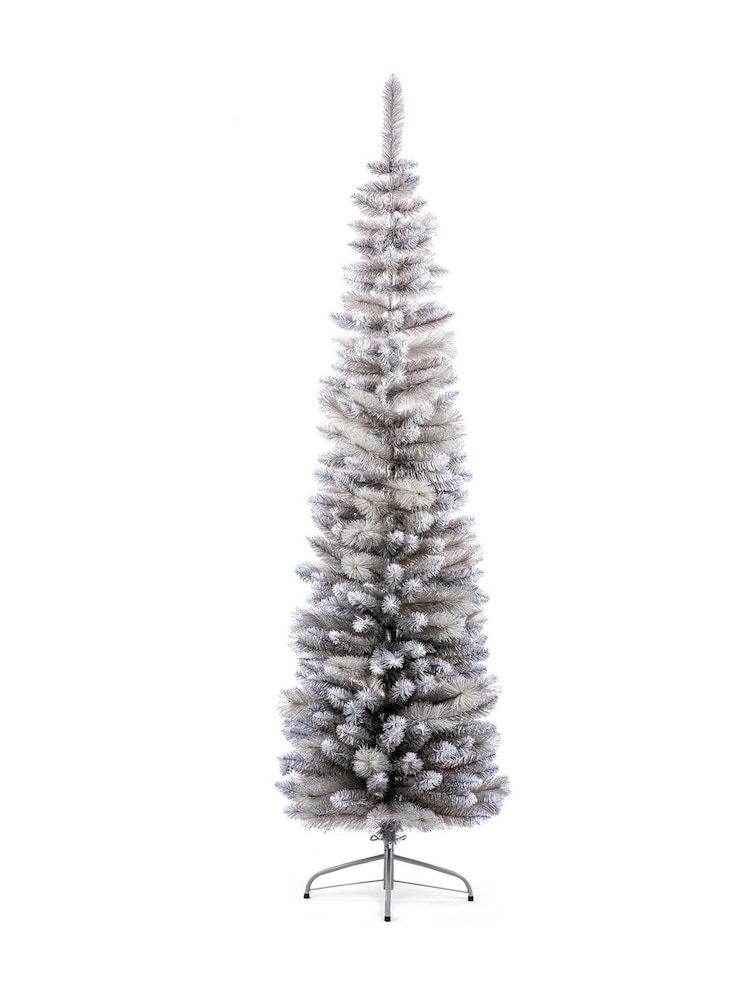 Premier Decorations Ltd 6.5ft Silver Tipped Pencil Pine Christmas Tree - Image 2 of 5