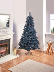 Premier Decorations Ltd Black/White Midnight Blue Christmas Fir 6ft Tree - Image 1 of 5