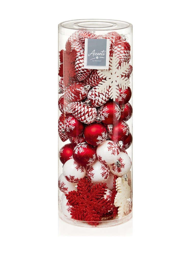 Premier Decorations Ltd Red/White 84pc Christmas Decorations - Image 1 of 1