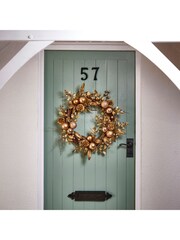Premier Decorations Ltd 55cm Rose Gold Christmas Wreath - Image 1 of 2