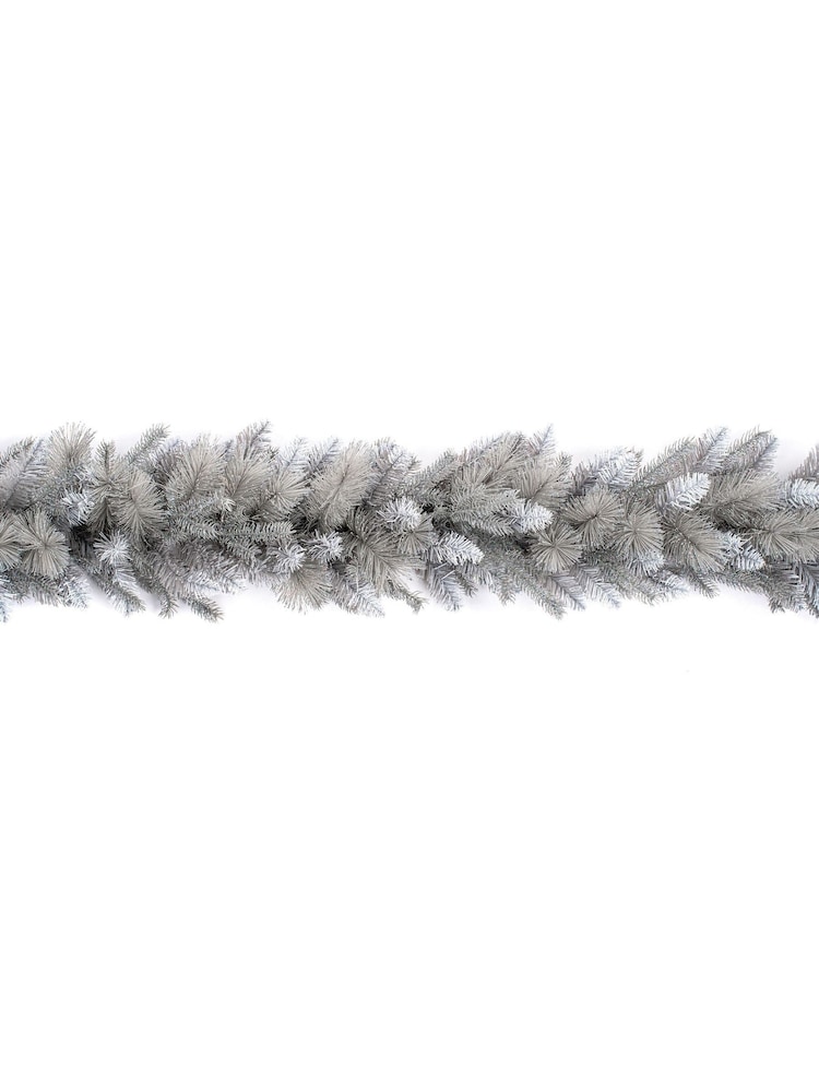 Premier Decorations Ltd 1.8M Deluxe Silver Tipped Christmas Garland - Image 2 of 2