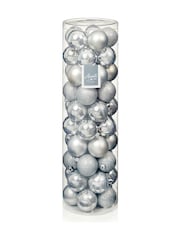 Premier Decorations Ltd Silver Christmas Baubles 50 Piece - Image 1 of 1