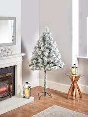Premier Decorations Ltd Green Snowy Flocked Parasol Christmas 6ft Tree - Image 1 of 5