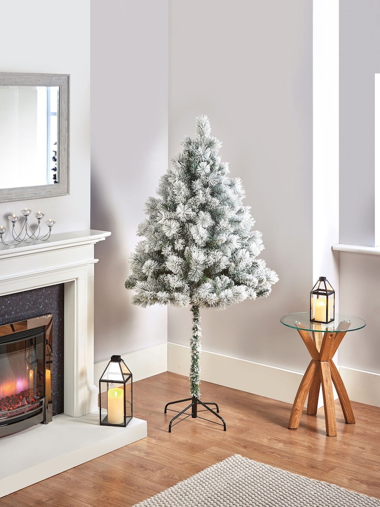 Premier Decorations Ltd Green Snowy Flocked Parasol Christmas 6ft Tree - Image 1 of 5