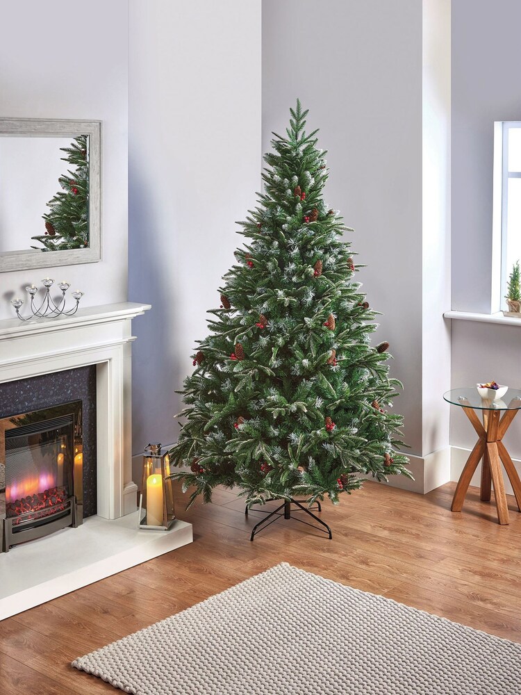 Premier Decorations Ltd 8ft Frosted Spruce Christmas Tree - Image 1 of 5