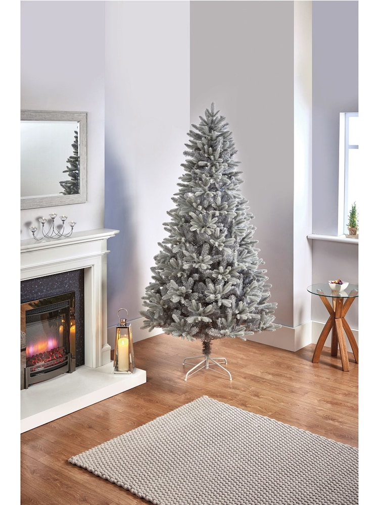 Premier Decorations Ltd Green Snowy Grey Cherry Pine Christmas 8ft Tree - Image 1 of 5