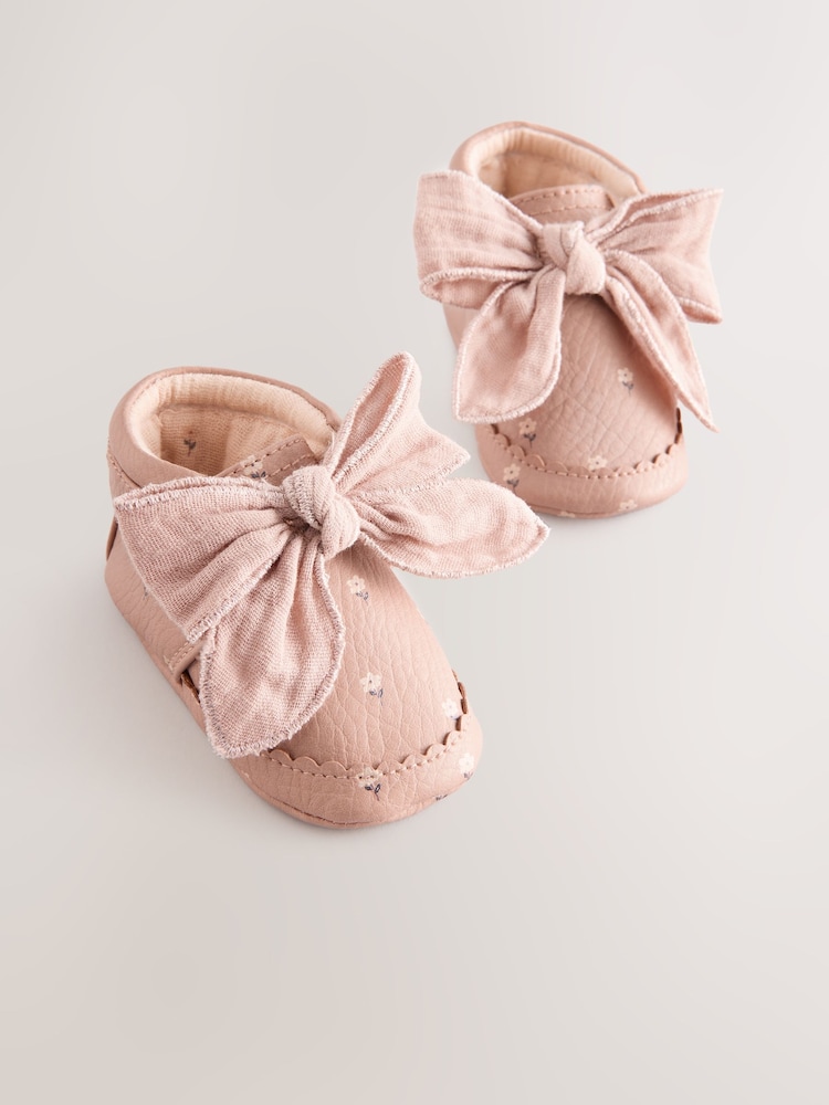 Pink Rust Baby Floral Print Boots (0-18mths) - Image 1 of 5