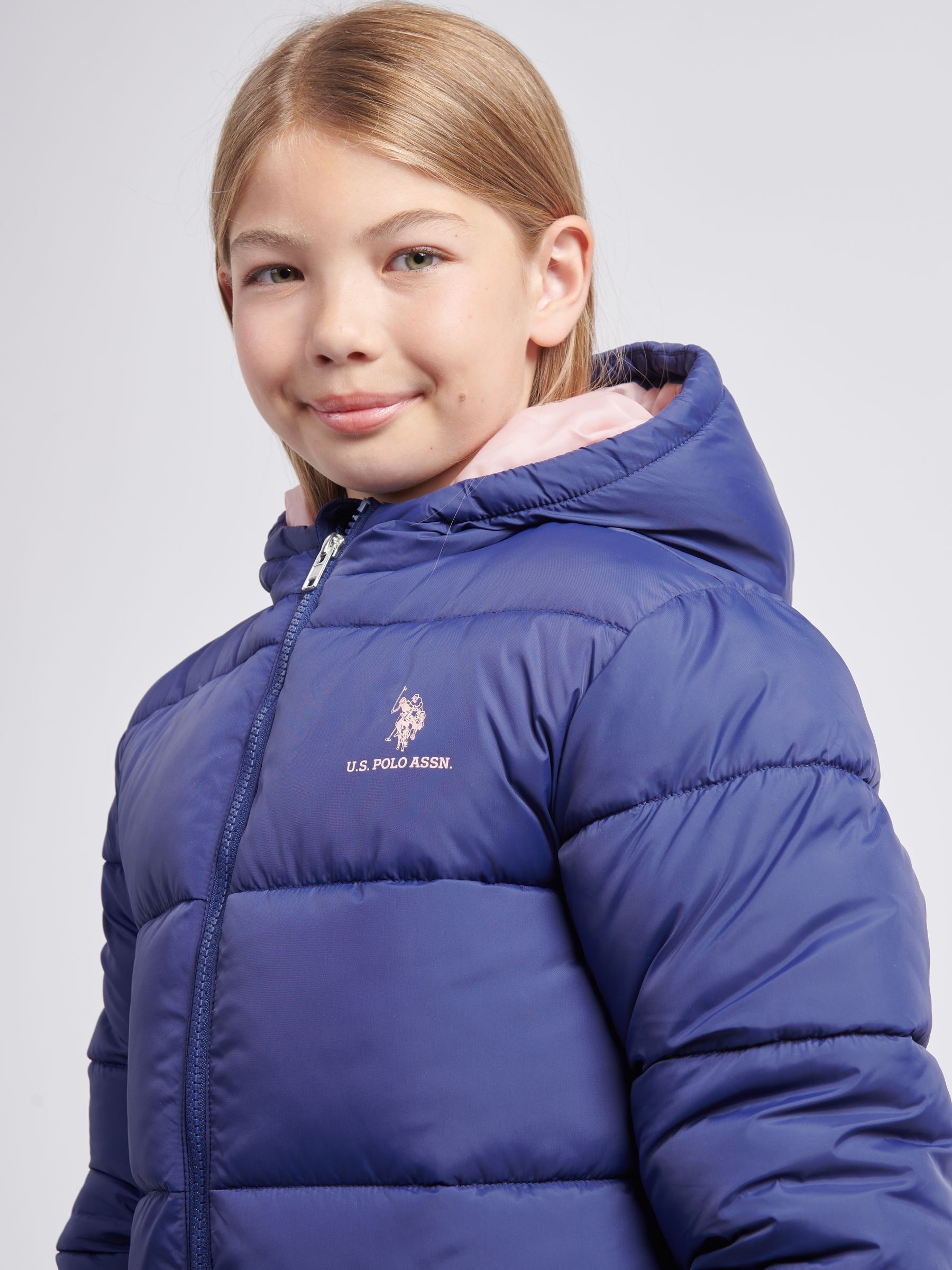訳あり Assn Polo U.S. Buy Blue Longline Girls Assn. Polo U.S. XLサイズ以上