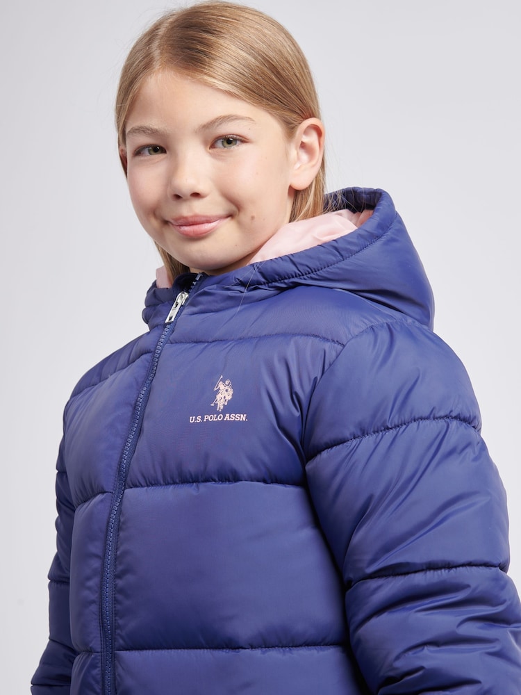 سترة منفوخة طويلة للبنات من U.S. Polo Assn. - صورة 4 من 4
