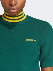 adidas Originals Green Crop Turtle Neck 100% Cotton T-Shirt - Image 4 of 6