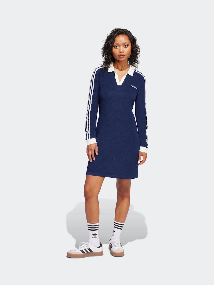 adidas Originals Indigo Blue Polo Dress - Image 1 of 6