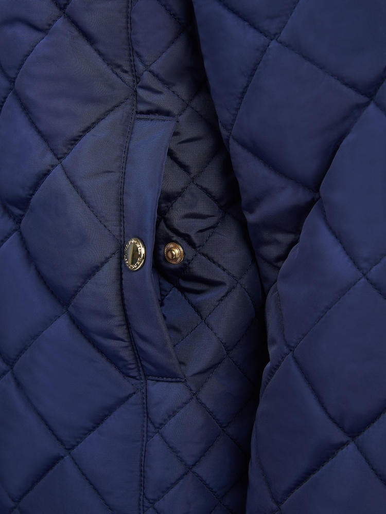U.S. Polo Assn. Girls Blue Lightweight Quilted Jacket - صورة 5 من 5