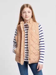 U.S. Polo Assn Natural U.S. Polo Assn. Girls Lightweight Quilted Orange Gilet - Image 1 of 1