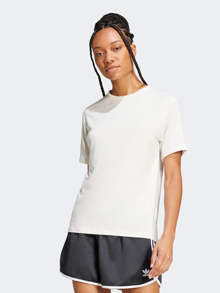 adidas Originals White Premium Essential T-Shirt - Image 1 of 6