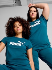 Puma Green Womens Essentials Logo 100% Cotton T-Shirt - Image 1 of 6