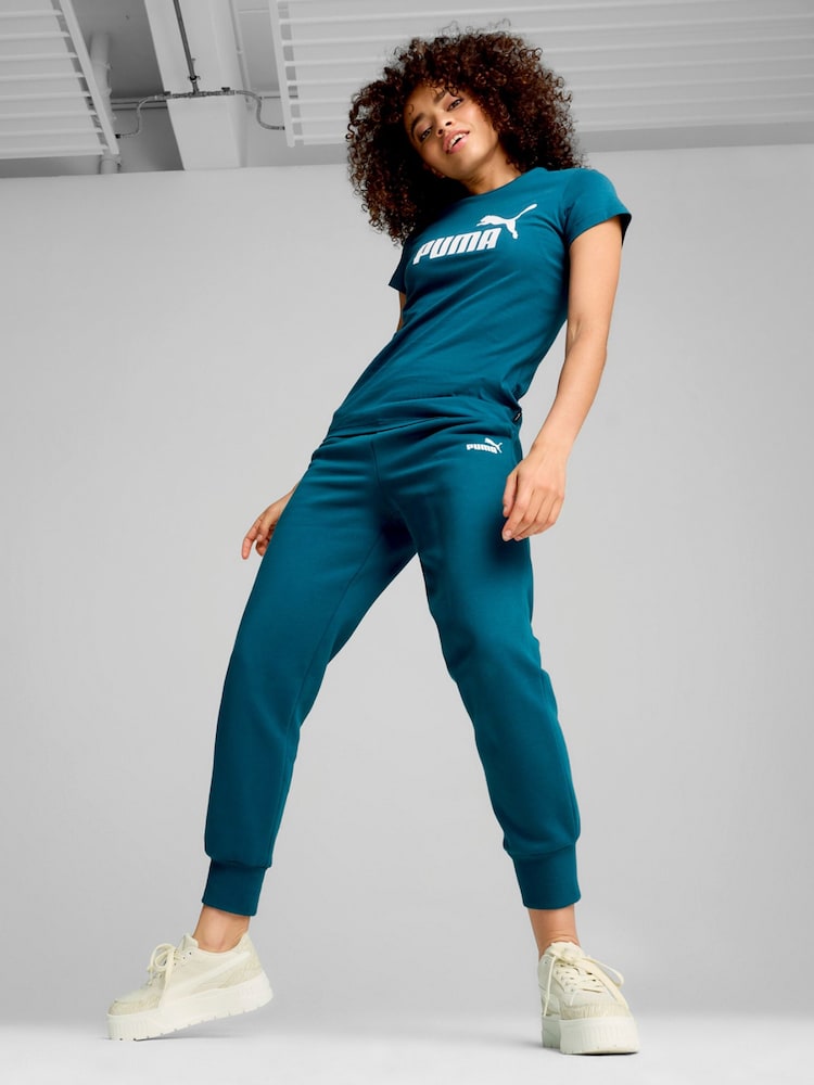 Puma Green Womens Essentials Logo 100% Cotton T-Shirt - Image 2 of 6