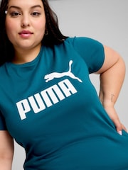 Puma Green Womens Essentials Logo 100% Cotton T-Shirt - Image 3 of 6
