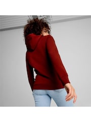 Puma Red Womens Essentials Logo FL Hoodie - Image 2 of 6