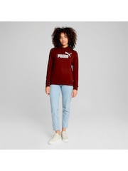 Puma Red Womens Essentials Logo FL Hoodie - Image 6 of 6
