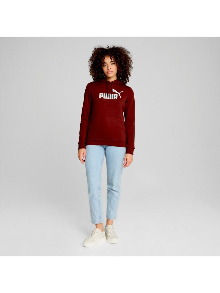 Puma Red Womens Essentials Logo FL Hoodie - Image 6 of 6