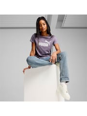 Puma Purple Womens Essentials Logo 100% Cotton T-Shirt - Image 3 of 6