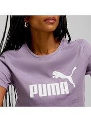 Puma Purple Womens Essentials Logo 100% Cotton T-Shirt - Image 4 of 6
