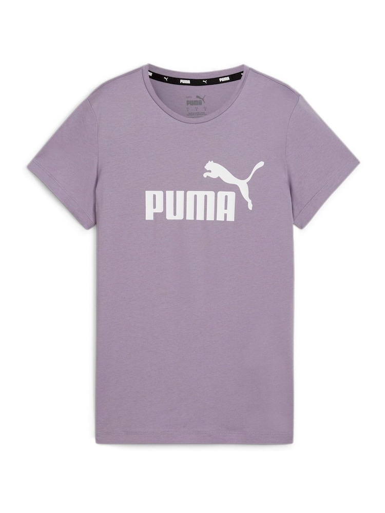 Puma Purple Womens Essentials Logo 100% Cotton T-Shirt - Image 6 of 6 Puma Purple Womens Essentials Logo 100% Cotton T-Shirt - Image 6 of 6