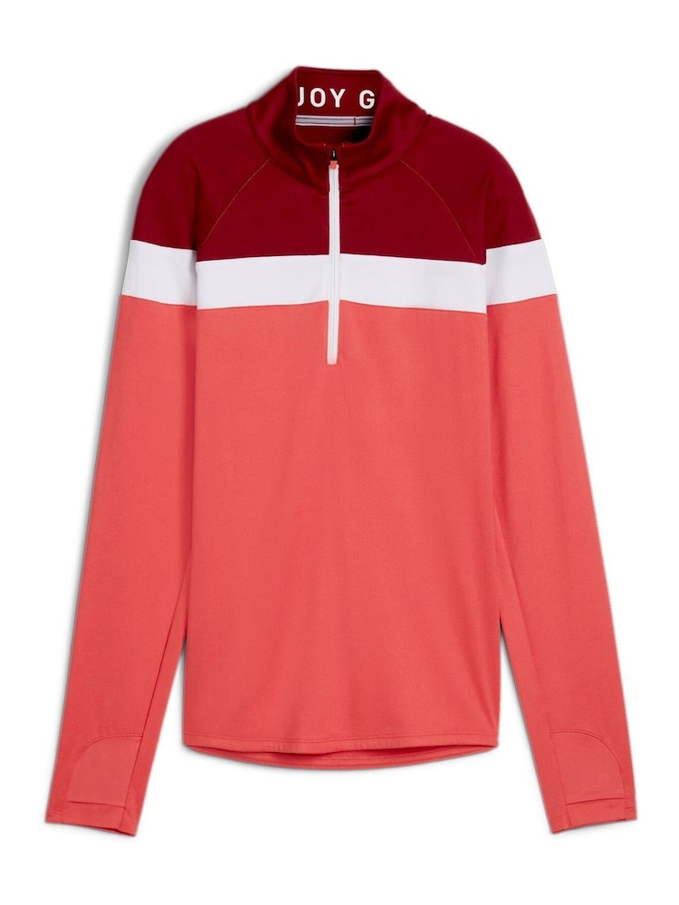 Rot - Puma Golf Leichtes Top mit viertel Reissverschluss für Damen - Bild 1 von 2