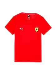 Puma Red Boys Scuderia Ferrari Race Big Shield T-Shirt - Image 1 of 3