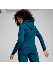 Puma Green Womens Essentials Logo FL Hoodie - Image 2 of 6