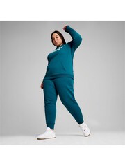 Puma Green Womens Essentials Logo FL Hoodie - Image 3 of 6