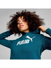 Puma Green Womens Essentials Logo FL Hoodie - Image 5 of 6