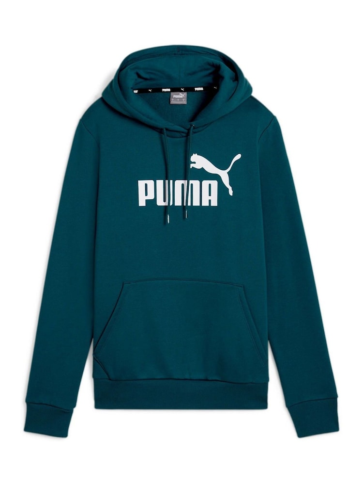 Puma Green Womens Essentials Logo FL Hoodie - Image 6 of 6