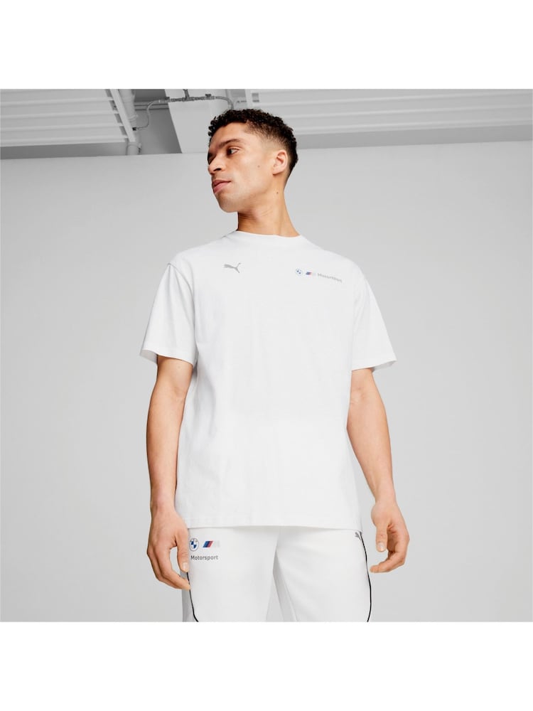 Puma White Mens BMW M Motorsport ESS+ Logo T-Shirt - Image 1 of 6