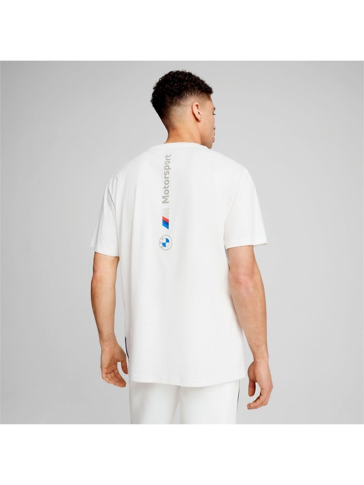 Puma White Mens BMW M Motorsport ESS+ Logo T-Shirt - Image 2 of 6
