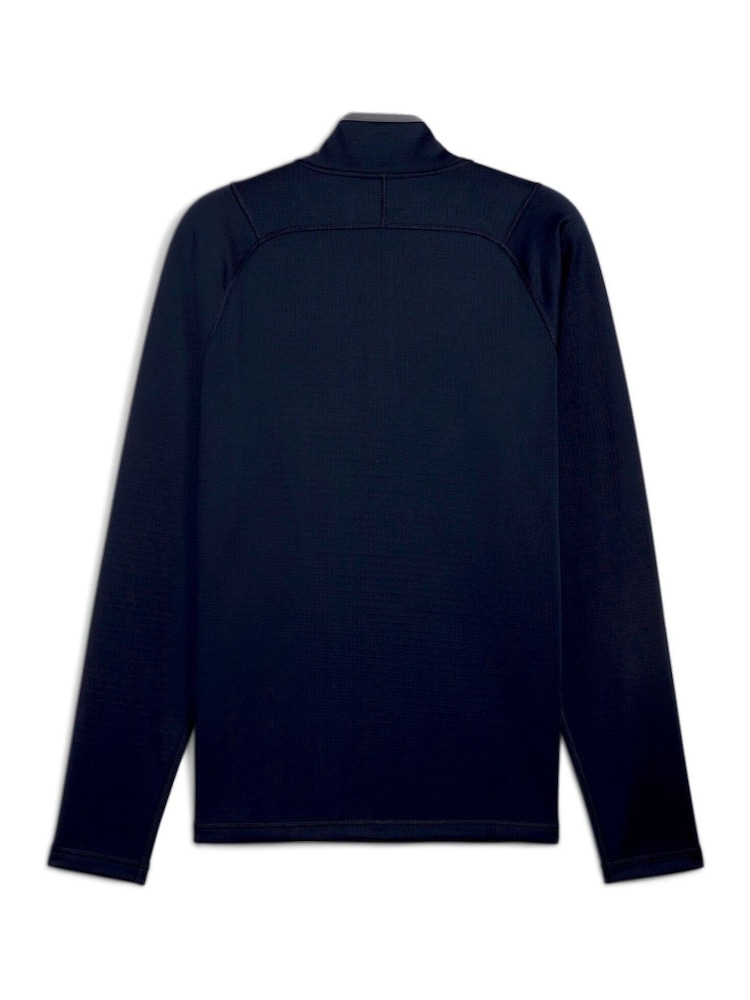 Puma Blue Mens Waffle Fleece Golf Quarter Zip Top - Image 2 of 2