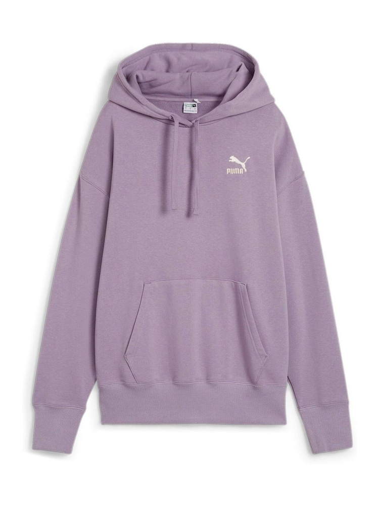 Puma Purple Womens Better Classics Relaxed Hoodie - Image 6 of 6