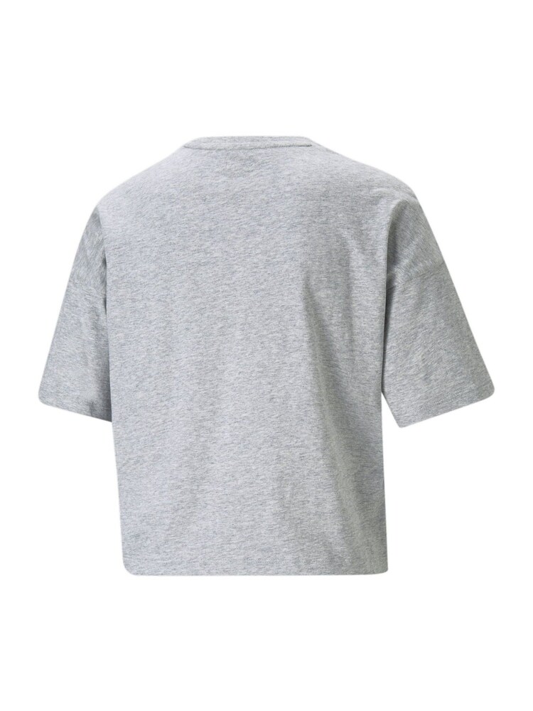 Puma Grey Womens Essentials Logo Cropped 100% Cotton T-Shirt - Image 3 of 3