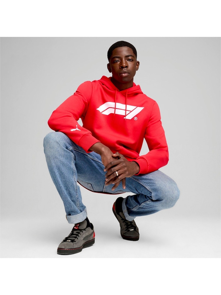 Puma Red Mens F1 ESS Logo Fleece Hoodie - Image 2 of 6