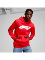 Puma Red Mens F1 ESS Logo Fleece Hoodie - Image 3 of 6