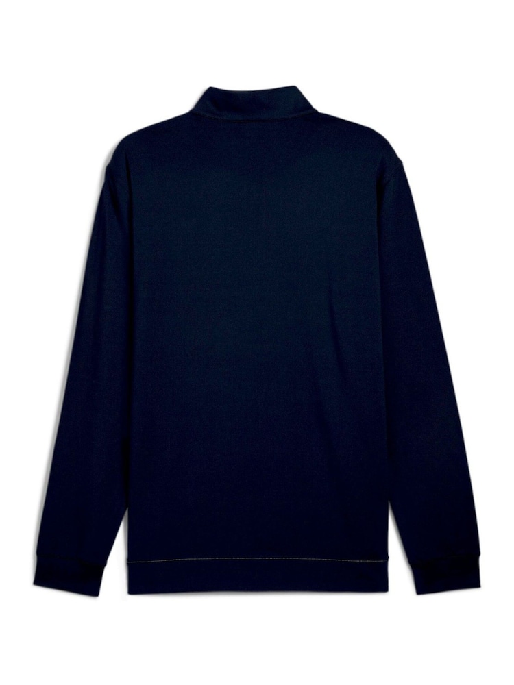 Puma Blue Pure Colourblock Golf Quarter Zip Mens Top - Image 2 of 3