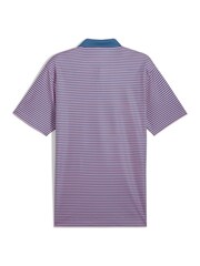 Puma Blue Pure Stripe Golf Mens Polo Shirt - Image 2 of 2