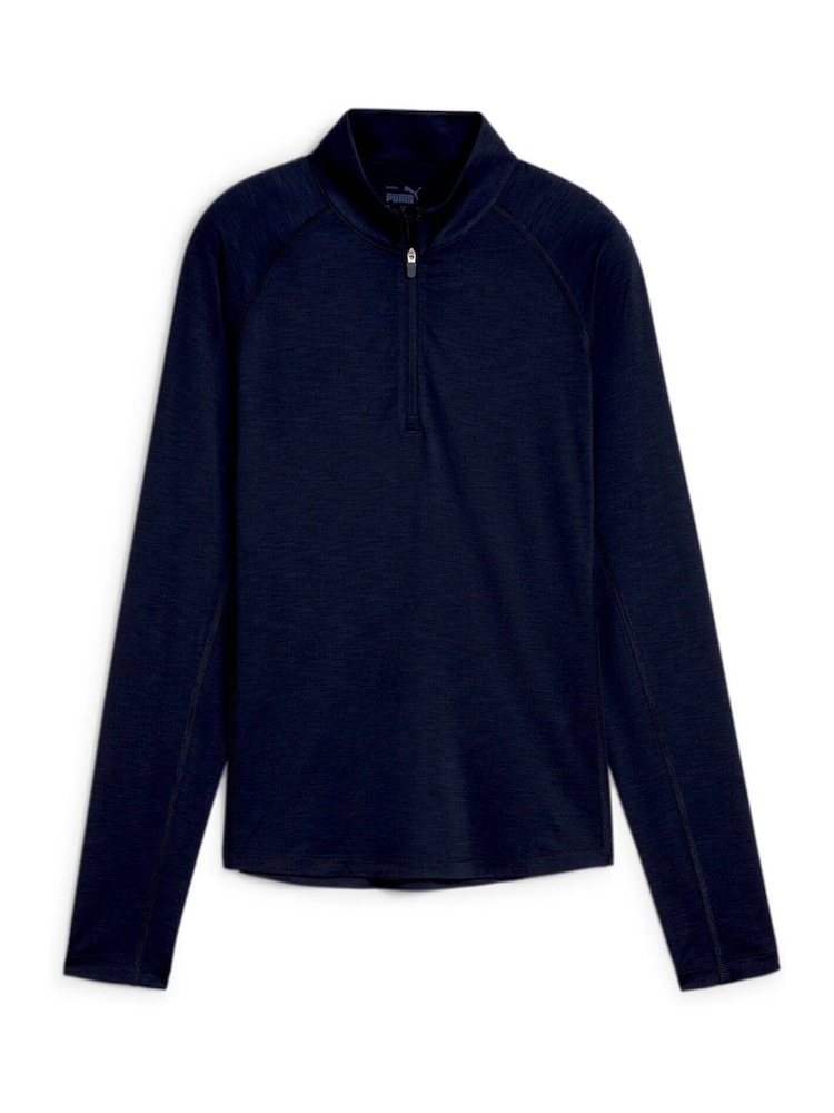 Синий - Puma Black Womens You-V Solid Golf 1/4 Zip Pullover Sweatshirt - Изображение 2 из 2